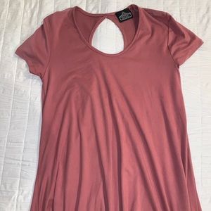 Mauve key hole tee shirt dress